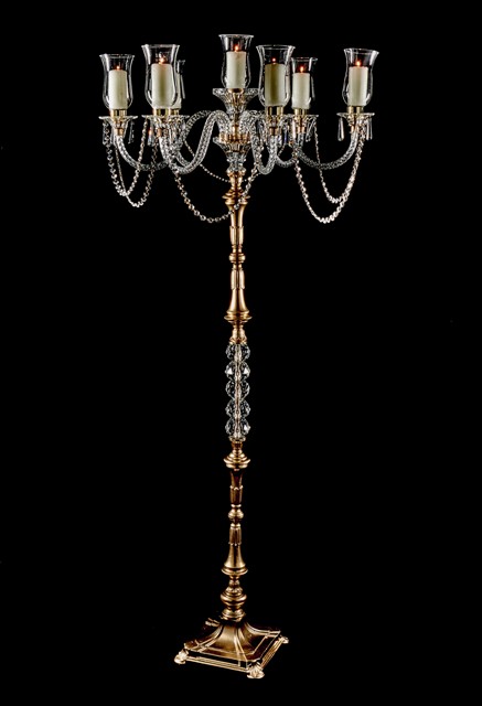 MS275 Gold and Crystal Floor Candelabra 68