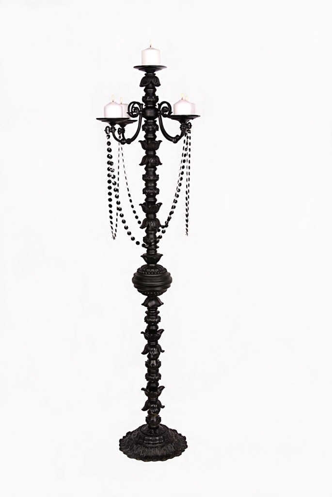 WS75 Tall four arm candelabra in Black or gold. 64