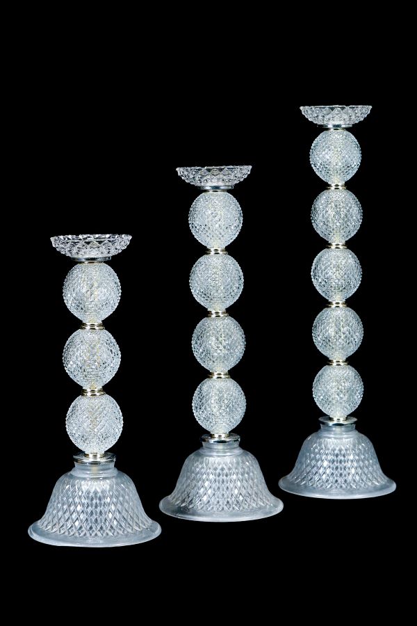 OC150 CRYSTAL CANDLESTICKS HEIGHTS 25