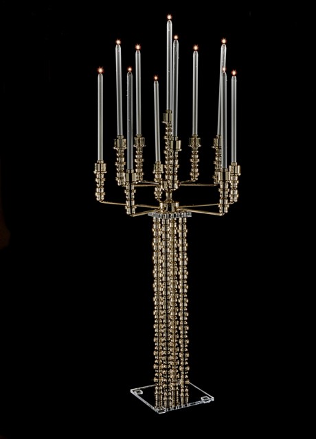PR100 10 Arm Gold Candelabra