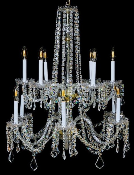 ITEM NO CHAN560  Large Crystal Chandelier Length 36