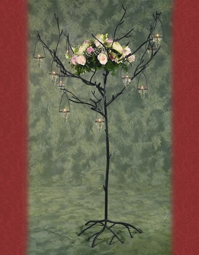WS 87  BASE: 24 •HEIGHT: 64 Iron Tree Candle  Holder
