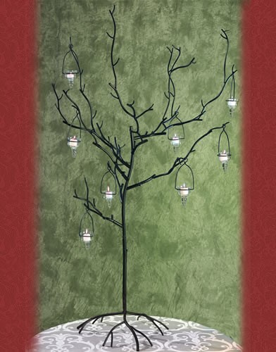 WS86 B A S E : 24 • H E I G H T : 61 Iron Tree Candle  Holder
