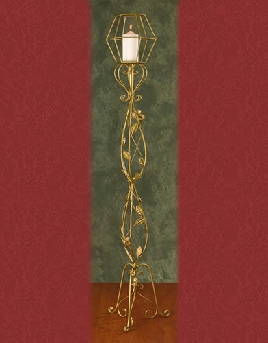 WS 95 BASE:13•HEIGHT:60 Iron Aisle Candelabra 1 Pillar Candle