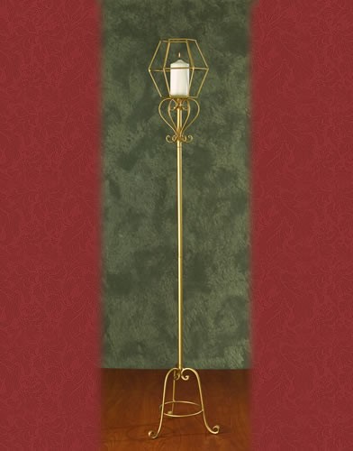 WS 97 BASE:12•HEIGHT:65  Iron Aisle Candelabra 1 Pillar Candle