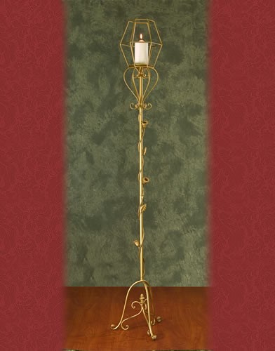 WS 96 BASE:13•HEIGHT:71 Iron Aisle Candelabra 1 Pillar Candle