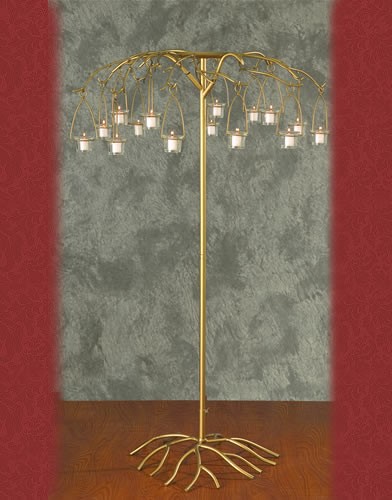 WS 92 BASE:29•HEIGHT:51   Iron  Aisle  Candelabra  12 Candles