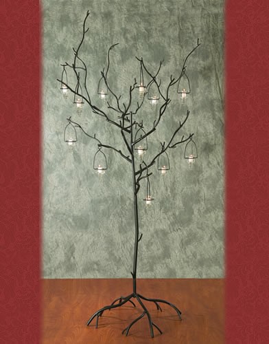 WS 83 BASE:24•HEIGHT:71 Iron Tree Aisle Candelabra 10  Candles