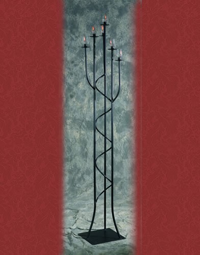 WS 112 BASE:12•HEIGHT:71 Iron Aisle Candelabra 6 TaperedCandles