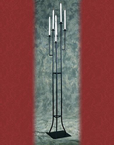 WS 111 BASE:12•HEIGHT:71Iron Aisle  Candelabra 6 Candles