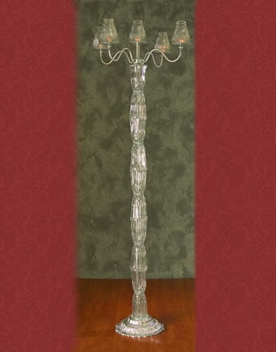 CS 100 BASE:12•HEIGHT:72 Crystal Aisle Candelabra 5Pillar Candle