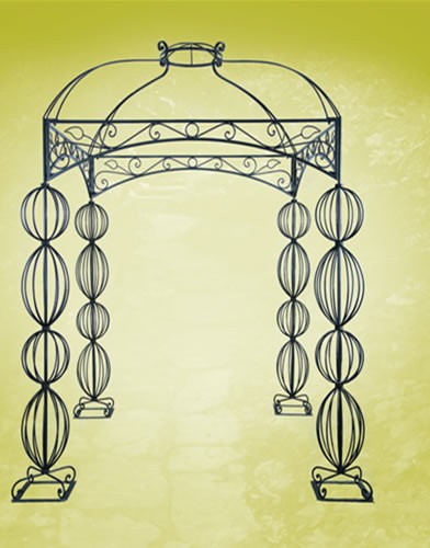 Chuppah 2 WIDTH:86HT:98 HEIGHT OF POLES:79 Iron Black Finish
