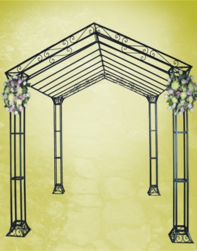 Chuppah3 WIDTH:104HT:106 HEIGHT OF POLES:84 Iron Black Finish