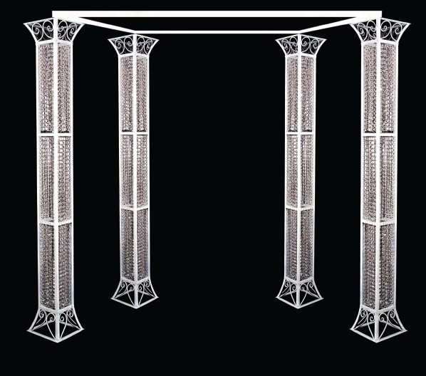 NIH-500 White Iron Chuppa w/30% lead crystals 84