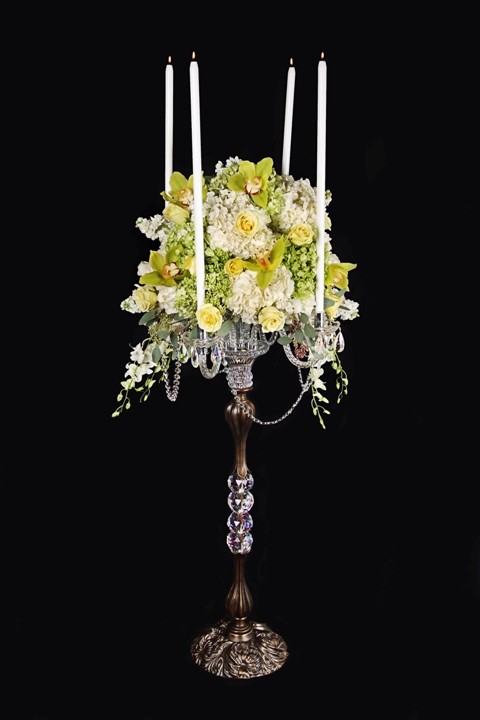 AC-36 ANTUQUE PLATED ZINC METAL & CRYSTAL BASE 10
